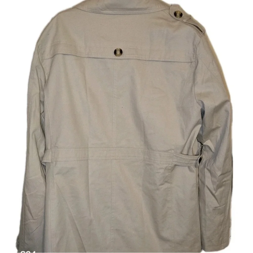 NWT ChouYatou Men's Light Tan‎ Trench Coat Sz XL Lined Pockets 100% cotton
